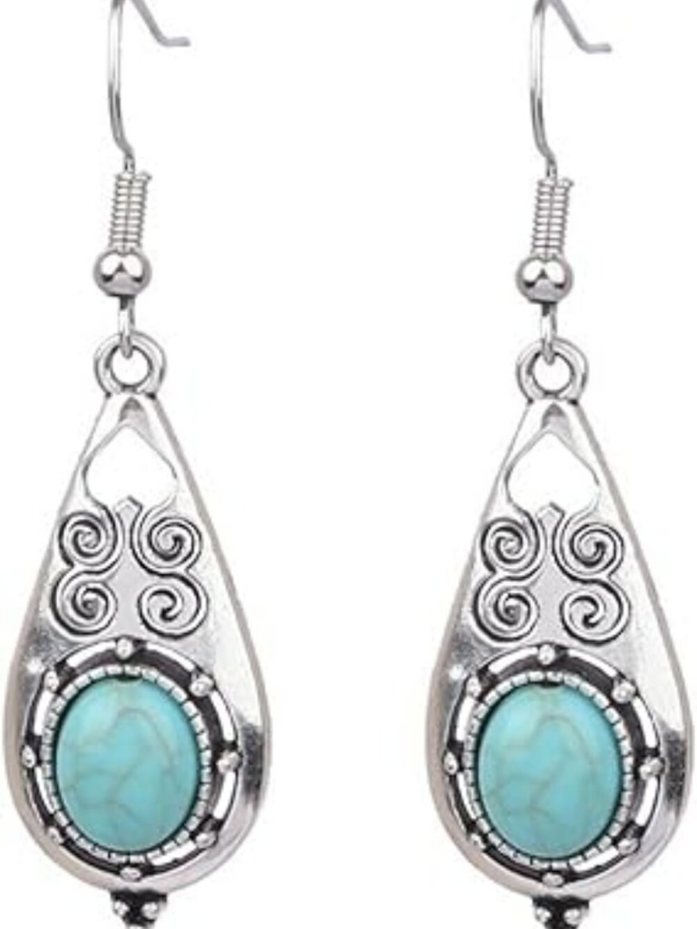 NEW Boho Western Turquoise Earrings Oval Boho Turquoise Flower Set Trendy
